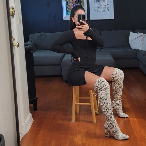 SnakeSkin OTK Boots - Picture 3 of 8